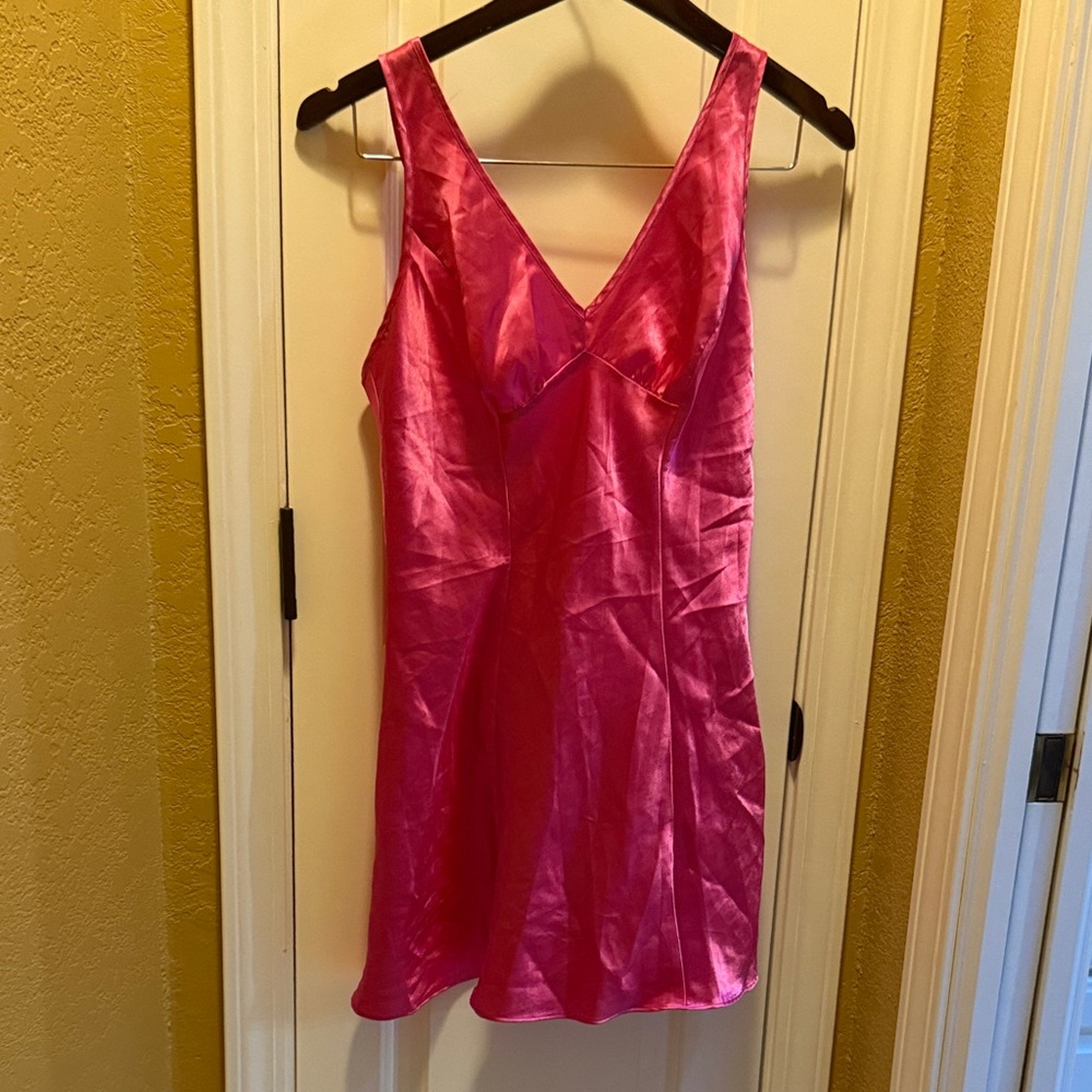 Luxurious Fuchsia Satin Chemise